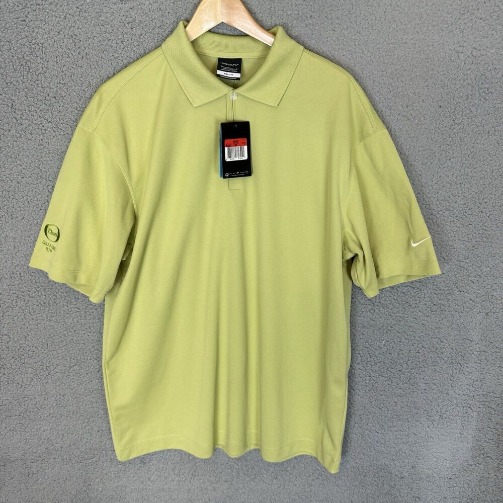 S Nike Shirt Mens L Green Polo Golf‎ Dri Fit Lightweight Performance Swoosh